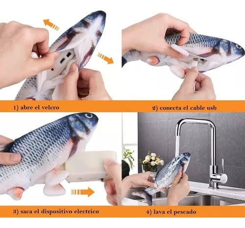 Miniatura 5 de Juguete electrico para gatos pescado